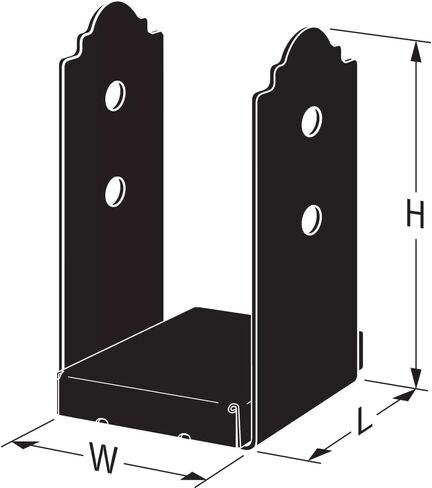 Simpson Strong-Tie APB44 Outdoor Accents Mission Collection ZMAX, Black Powder-Coated Post Base for 4x4 (Pack of 8) in Kuwait