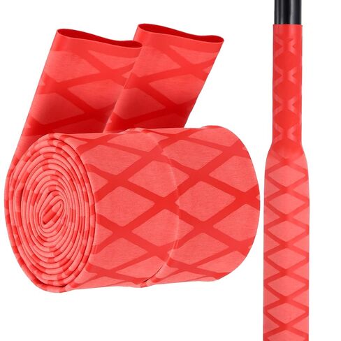 MECCANIXITY 2pcs 3.3ft 1.1" Dia Fishing Rod Heat Shrink Tube, 28mm Non Slip Waterproof Shrink Handle Grip Tubing Wrap for Sport, Fitness Handle, Red x Tube in Kuwait