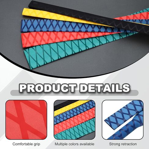MECCANIXITY 2pcs 3.3ft 1.1" Dia Fishing Rod Heat Shrink Tube, 28mm Non Slip Waterproof Shrink Handle Grip Tubing Wrap for Sport, Fitness Handle, Red x Tube in Kuwait