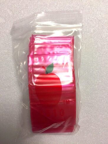 1510 (1.5"X1") أكياس حمراء اللون تحمل العلامة التجارية Apple، أكياس صغيرة قابلة للإغلاق، علبة تحتوي على 1000 قطعة in Kuwait