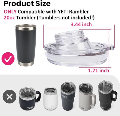 محول بهلوان LUVCOSY لـ YETI Rambler 20 أونصة + حامل خرطوشة نكهة 2 قطعة، خالٍ من BPA ومانع للتسرب، ملحقات Cirkul لتخزين استبدال خراطيش النكهات (الكوب والخرطوشة غير متضمنة) in Kuwait