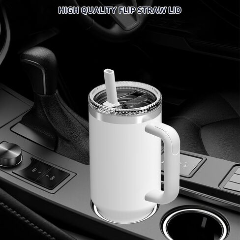 غطاء بديل من القش قابل للفصل سعة 40 أونصة مناسب لـ Stanley Quencher ProTour، غطاء مقاوم للتسرب متوافق مع كأس ستانلي in Kuwait