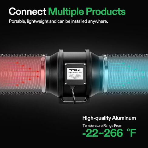 VIVOSUN 2-Pack 4 بوصة 25 قدم مجفف أنابيب الألومنيوم فليكس الهواء، خرطوم تنفيس مرن للتهوية HVAC مع أربعة مشابك من الفولاذ المقاوم للصدأ مقاس 4 بوصة in Kuwait
