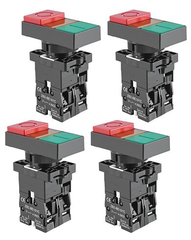 1Pack Double Head Push Button with Signal Lamp Compatible with Distribution Boxes Control Consoles Industrial Equipment Control Panels and Automation Systems, Start/Stop Switch Replace XB2-EW8465 in Kuwait