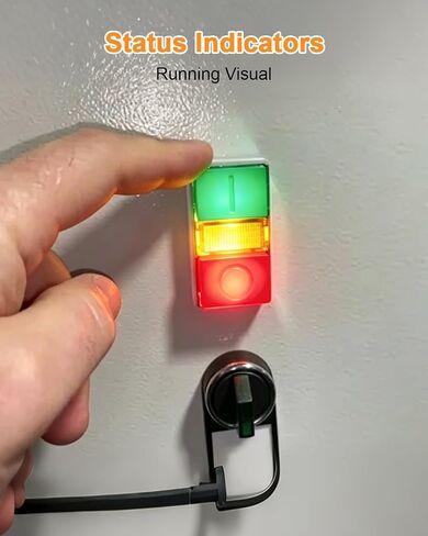 1Pack Double Head Push Button with Signal Lamp Compatible with Distribution Boxes Control Consoles Industrial Equipment Control Panels and Automation Systems, Start/Stop Switch Replace XB2-EW8465 in Kuwait