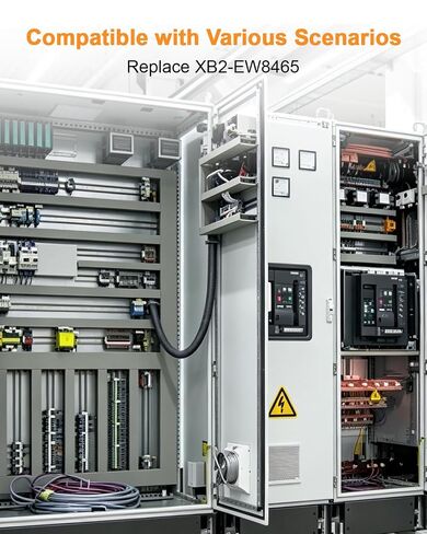 1Pack Double Head Push Button with Signal Lamp Compatible with Distribution Boxes Control Consoles Industrial Equipment Control Panels and Automation Systems, Start/Stop Switch Replace XB2-EW8465 in Kuwait