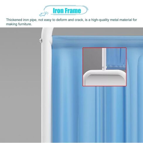 6ft High Foldable Room Divider, Medical Privacy Screen with Wheels, Clinic/Patient/Examination Room Temporary Fence Folding Iron Frame(A,2-Panel) in Kuwait