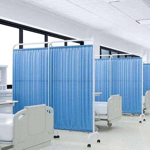 6ft High Foldable Room Divider, Medical Privacy Screen with Wheels, Clinic/Patient/Examination Room Temporary Fence Folding Iron Frame(A,2-Panel) in Kuwait