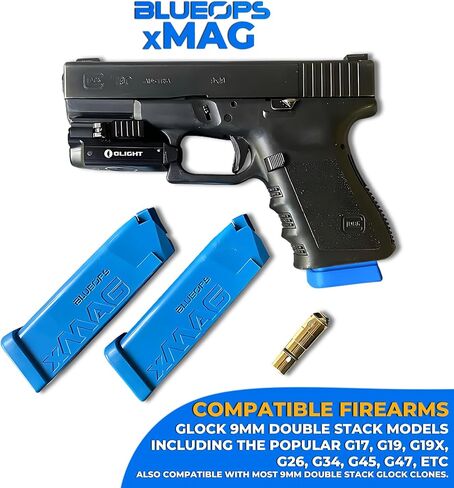Smart Dry Fire Training Magazine for Glock Double Stack 9mm Models, 2 Smart Training Magazines with Simulated Round Capacity & Random Jams Simulation + 9mm Training Laser & Smartphone App in Kuwait