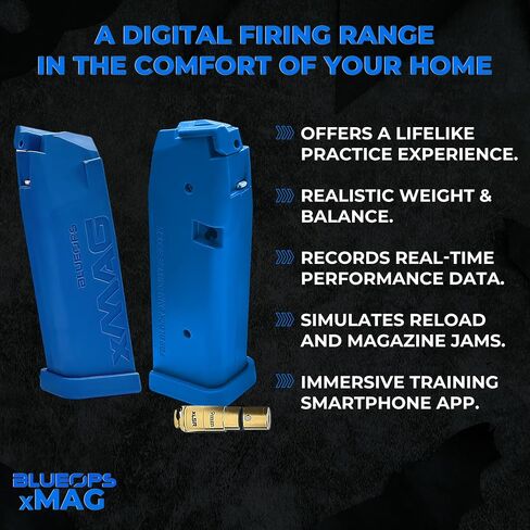 Smart Dry Fire Training Magazine for Glock Double Stack 9mm Models, 2 Smart Training Magazines with Simulated Round Capacity & Random Jams Simulation + 9mm Training Laser & Smartphone App in Kuwait