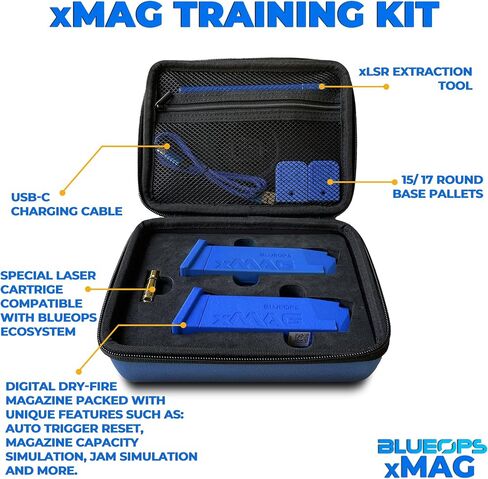 Smart Dry Fire Training Magazine for Glock Double Stack 9mm Models, 2 Smart Training Magazines with Simulated Round Capacity & Random Jams Simulation + 9mm Training Laser & Smartphone App in Kuwait