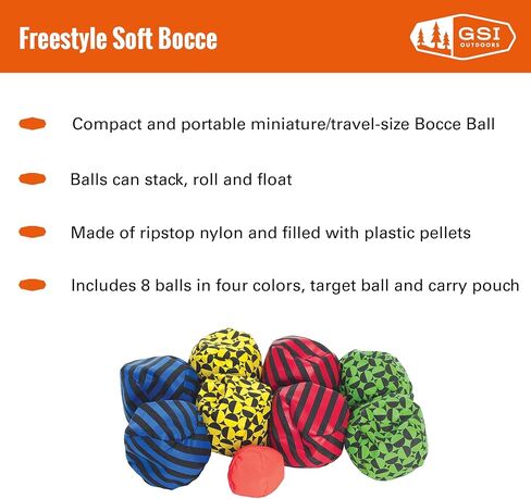 مجموعة GSI Outdoors Outside Inside Freestyle Soft Bocce للتخييم والفناء الخلفي ولعبة الهواء الطلق in Kuwait
