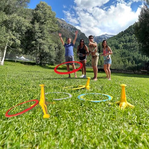 Trigo Portable Ring Toss Game - Indoor and Outdoor Party Games for Kids and Adults - Perfect for Backyard, Camping, Tailgating, Beach, and Indoor Play - 2 to 4 Players - Ages 3+ in Kuwait