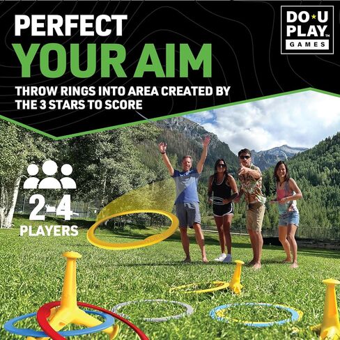 Trigo Portable Ring Toss Game - Indoor and Outdoor Party Games for Kids and Adults - Perfect for Backyard, Camping, Tailgating, Beach, and Indoor Play - 2 to 4 Players - Ages 3+ in Kuwait