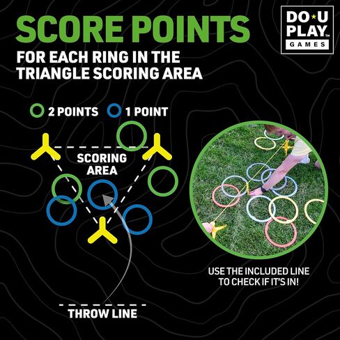 Trigo Portable Ring Toss Game - Indoor and Outdoor Party Games for Kids and Adults - Perfect for Backyard, Camping, Tailgating, Beach, and Indoor Play - 2 to 4 Players - Ages 3+ in Kuwait