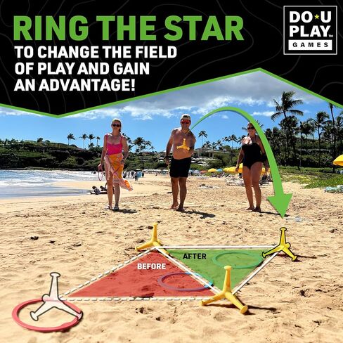 Trigo Portable Ring Toss Game - Indoor and Outdoor Party Games for Kids and Adults - Perfect for Backyard, Camping, Tailgating, Beach, and Indoor Play - 2 to 4 Players - Ages 3+ in Kuwait