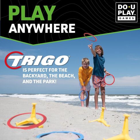 Trigo Portable Ring Toss Game - Indoor and Outdoor Party Games for Kids and Adults - Perfect for Backyard, Camping, Tailgating, Beach, and Indoor Play - 2 to 4 Players - Ages 3+ in Kuwait