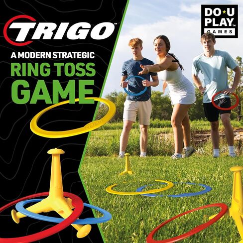 Trigo Portable Ring Toss Game - Indoor and Outdoor Party Games for Kids and Adults - Perfect for Backyard, Camping, Tailgating, Beach, and Indoor Play - 2 to 4 Players - Ages 3+ in Kuwait