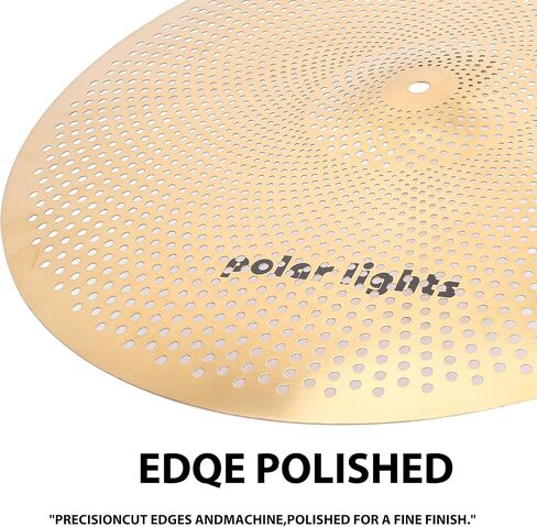 Polar Lights Professional Cymbal Set, 5-Piece Yellow Stainless Steel Practice Drums, 14-20 Inch High Hat and Crash Cymbals in Saudi Arabia