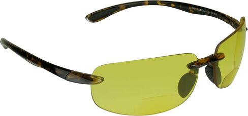 نظارة شمسية proSPORT BIFOCAL Reader ملفوفة حول الرياضة +2.25 إطار سلحفاة أصفر أثناء القيادة الليلية in Kuwait