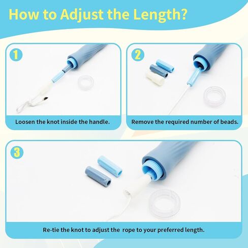10 Pack Beaded Jump Rope for Kids, Upgraded Segmented Jumping Rope with Soft Anti-slip Handles Tangle-Free Segmented Jump Rope Adjustable Skipping Rope Speed Rope for Men & Women in Kuwait