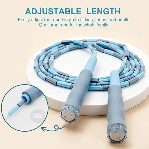 10 Pack Beaded Jump Rope for Kids, Upgraded Segmented Jumping Rope with Soft Anti-slip Handles Tangle-Free Segmented Jump Rope Adjustable Skipping Rope Speed Rope for Men & Women in Kuwait