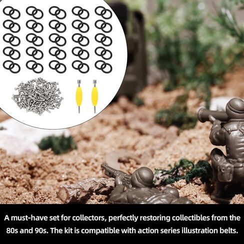 Action Figure Repair Kit: 50 O-Rings, 100 Screws, and 2 Screwdrivers. Vintage Toy Joints & Waistbands Replacement Parts for Collectors Loose Joints & Waistbands DIY Fix Accessories in Kuwait