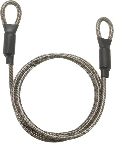 PATIKIL Security Cable Lock (3/16" Dia 3.9ft, Gray) Vinyl Coated Galvanized Steel Flexible Wire Rope Safety Cable Luggage Lock with Double Loops Suit for - Outdoor/Travel/Hanging in Kuwait
