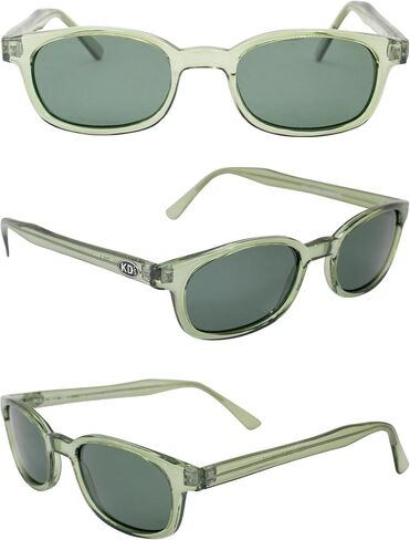 نظارات X-KD الشمسية 11269 أكبر بنسبة 20 بالمائة من نظارات KD الأصلية ANSI Z80.3 بإطارات خضراء شفافة مع عدسات خضراء مستقطبة in Kuwait