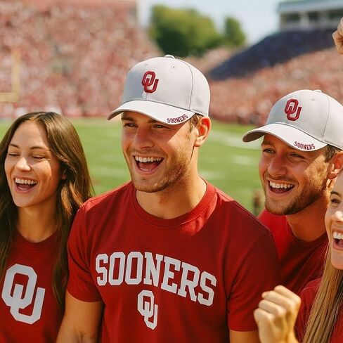 Officially Licensed Oklahoma University Hat Classic Adjustable Gray Relaxed Fit Embroidered Primary Team Logo Baseball Sports Cap in Kuwait