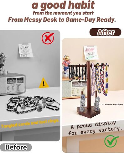 Premium Swag Gifts for Baseball Lifestyle 101 Apparel Youth, Baseball Drip Necklace Holder & Championship Ring Display - End of Season Baseball Gifts for Boys in Kuwait