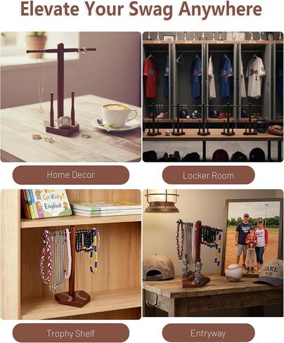 Premium Swag Gifts for Baseball Lifestyle 101 Apparel Youth, Baseball Drip Necklace Holder & Championship Ring Display - End of Season Baseball Gifts for Boys in Kuwait