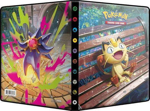 محفظة Ultra PRO Pokemon Meowth and Starmie ذات 4 جيوب - The Perfect Order، ألبوم قابل للجمع لألعاب بطاقات التداول، يحمل 4 بطاقات كبيرة الحجم وما يصل إلى 80 بطاقة عادية in Kuwait