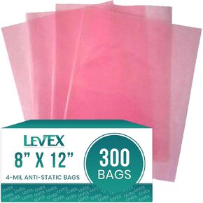 Levex - 8" x 12" (300 Count) 4 Mil Heavy Duty, Flat Open End Top Anti Static Plastic Poly Bags, Heat Sealable Bags for Travel, Storage, Electronics, Packaging & Shipping in Saudi Arabia