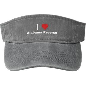 Vintage I Love Alabama Reverse Sun Visor Hats for Women Men Cotton Adjustable Sports Empty Top Golf Cap in Saudi Arabia