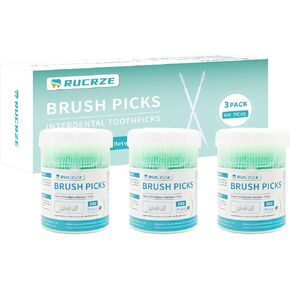 Interdental Toothpicks Brushpicks,Soft Bristle Dental Floss Picks Toothpicks,Helps Removes Plaque and Debris Between Your Teeth 300PCS in Kuwait