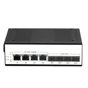 محول الألياف البصرية الصناعية، 4xSFP، 4x1000M Gigabit Ethernet، مصدر طاقة PoE، جهاز إرسال واستقبال بصري، يدعم التراص. in Kuwait