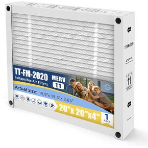 فلتر هواء 20X20X4 MERV 11 متوافق مع حامل الفرن TopTech TT-FM-2020 TT-MAC-2122 TT-MAC-2020 قابل للطي (2-PACK) in Saudi Arabia
