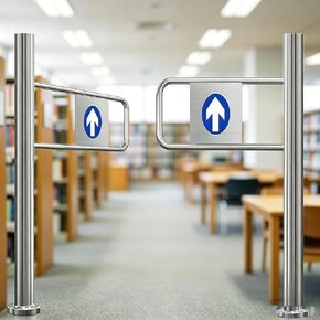 Automatic Rebound Swing Gate - 1-Way Entrance Door for Market, Library, Park, Warehouse, Stainless Steel Access Barrier for Cashier Counter & Shop Entrance, 170x97cm in Kuwait