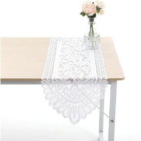 2 Pack Lace Runners for Tables, White Lace Table Runner Crochet Laces Rectangular Table Runner, Floral Pattern, Polyester Fiber, 13 x 45 Inch in Saudi Arabia