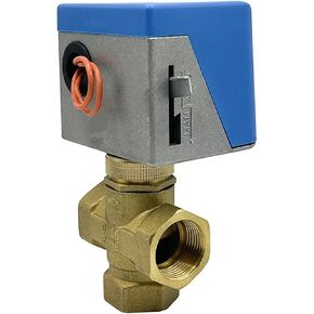 1pc 3/4 Inch 3 Way Electric Shut-Off Valve - 220V Brass Motorized Globe Valve for Fan Coil Gas Conditioning Systems in Kuwait