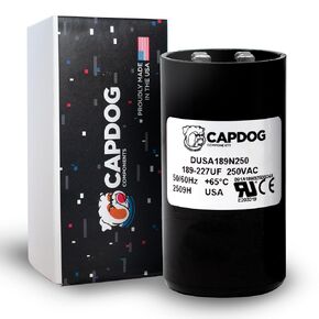 Capdog USA Made 189-227uf MFD 110/125/250 VAC Motor Start Capacitor Replacement for 2MET7 44ZU52 11051 11951 CAP-189-250 and More in Saudi Arabia