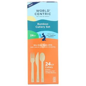 World Centric، أدوات مائدة متنوعة من الخيزران، 24 قطعة in Kuwait