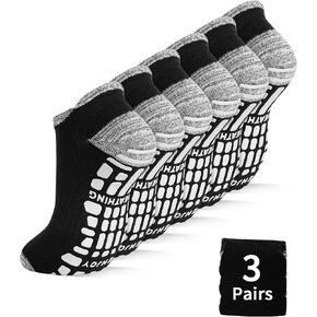 جوارب SkiBeaut Pilates Grips، 3 أزواج للجنسين، جوارب يوغا غير قابلة للانزلاق، جوارب مستشفى لزجة للنساء والرجال in Kuwait