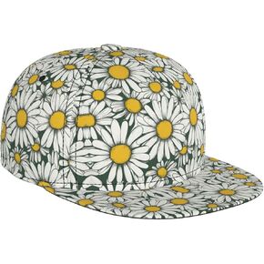 White Daisy Print Baseball Caps Adjustable Fashionable Funny Sport Casual for Women Men Hat in Kuwait