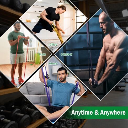 Pull Up Assistance Bands, Resistance Bands Set with Handles for Men Women, Workout & Exercise Bands, 5-Level Elastic Bands for Working Out, Stretch Bands for Home Gym, Stretching & Physical Therapy in Kuwait