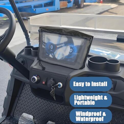 Golf Cart Touchscreen Cover with Touchable Function,Waterproof Protection Golf Cart Accessories with Drawstring,Washable and Reusable Covers Protects Screen Device in Kuwait