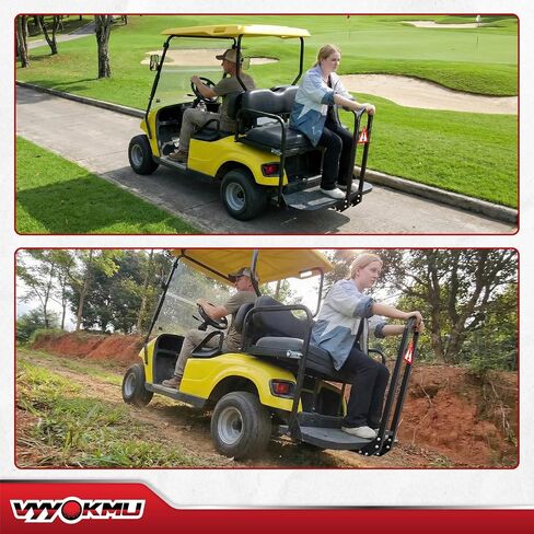 Golf Cart Rear Seat Grab Bar, Universal Golf Cart Grab Bar with Triangle Reflector for Yamaha Club Car EZGO with Metal Footplate, Heavy-Duty Safety Back Seat Grab Bar Armrest Handrail in Kuwait