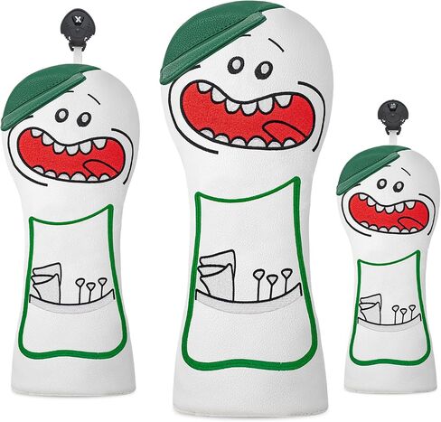 Hatted Cartoon Caddy Golf Club Head Covers Set, Driver 3/7 Fairway Wood Hybrid Headcover, Golf Accessories for Men Women Right Hand Golf Clubs in Kuwait