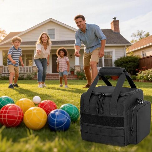 DSLEAF Bocce Ball Carry Bag for 8 Balls, Bocce Ball Storage Bag with Padded Handle and Detachable Shoulder Strap for Easy Carrying(Only Bag, Not Including Balls) in Kuwait